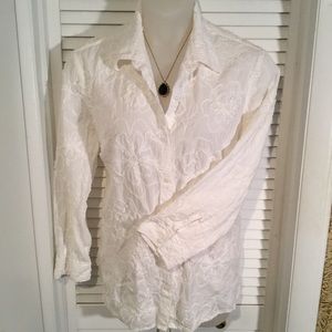 Jones NY 3X white blouse. Embroidered desi…